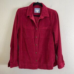 LL Bean Womens Small Shirt Jacket Shacket Wide Wale Corduroy Pocket Top